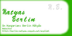 matyas berlin business card